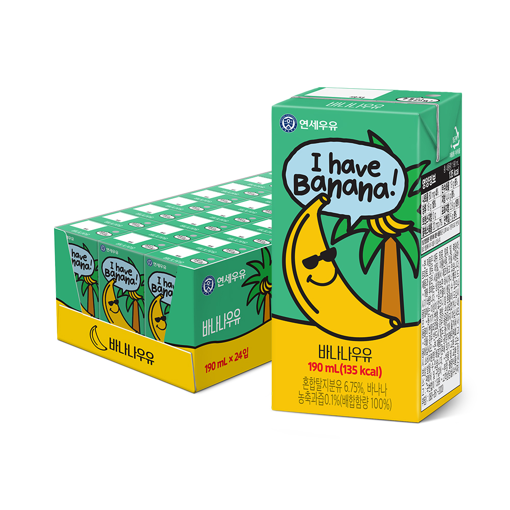 바나나맛 멸균우유 190ml (24팩) 상품 이미지