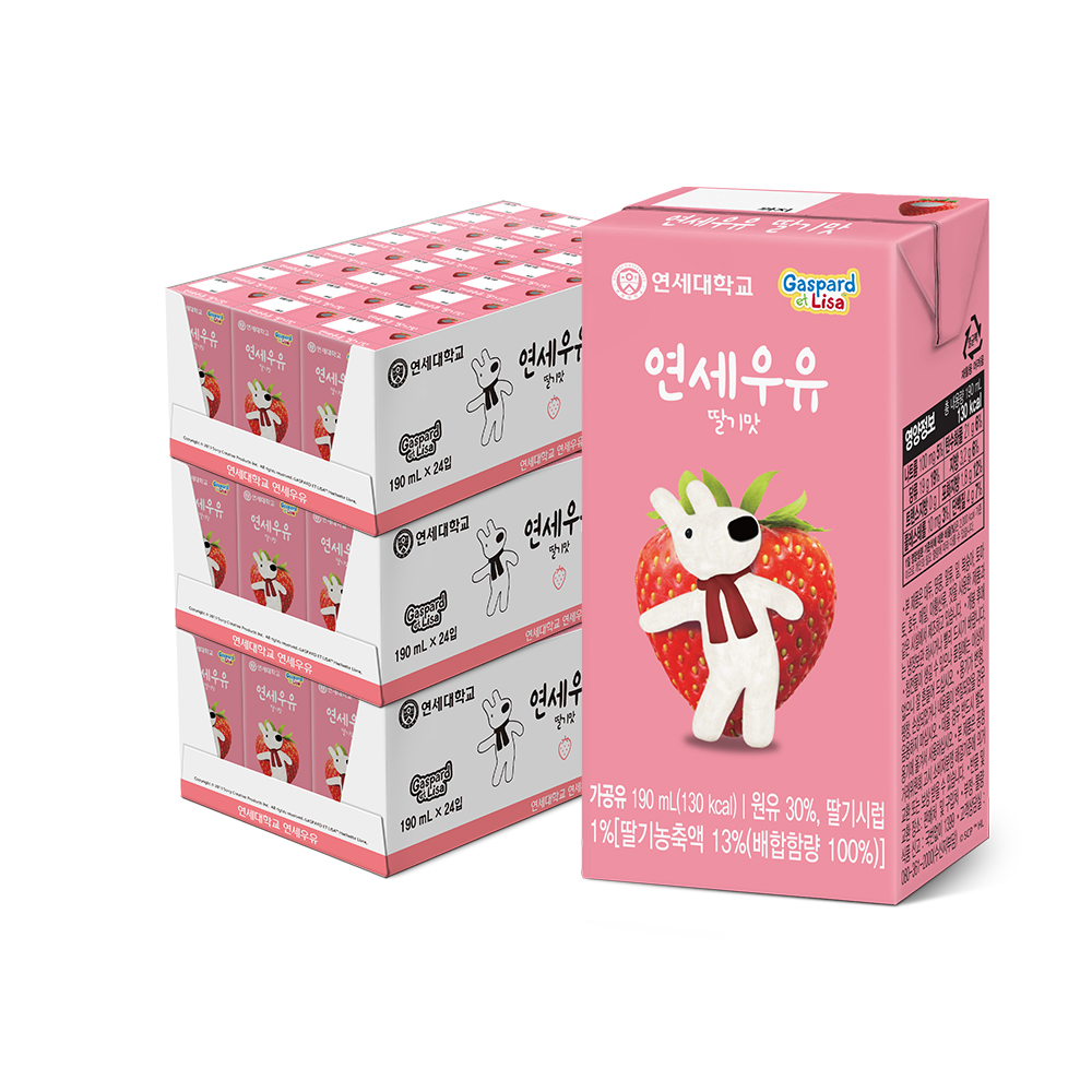 딸기맛 멸균우유 190ml (72팩) 상품 이미지